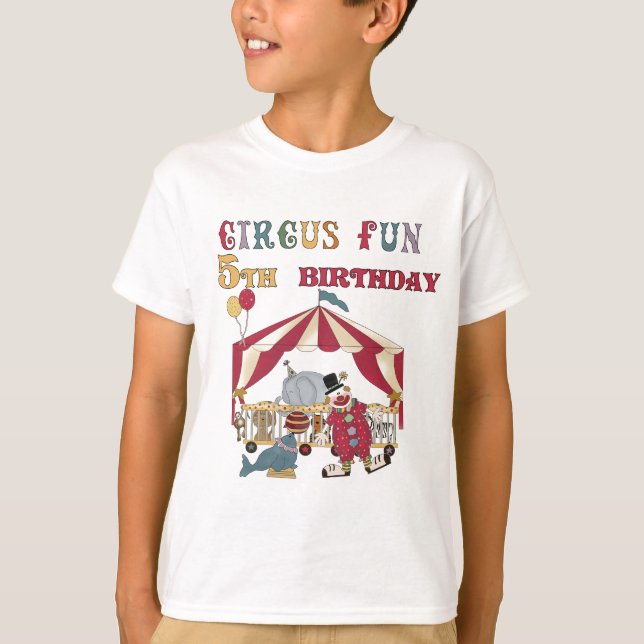 Camisetas de aniversário e presentes de 5 de Circo (Frente)
