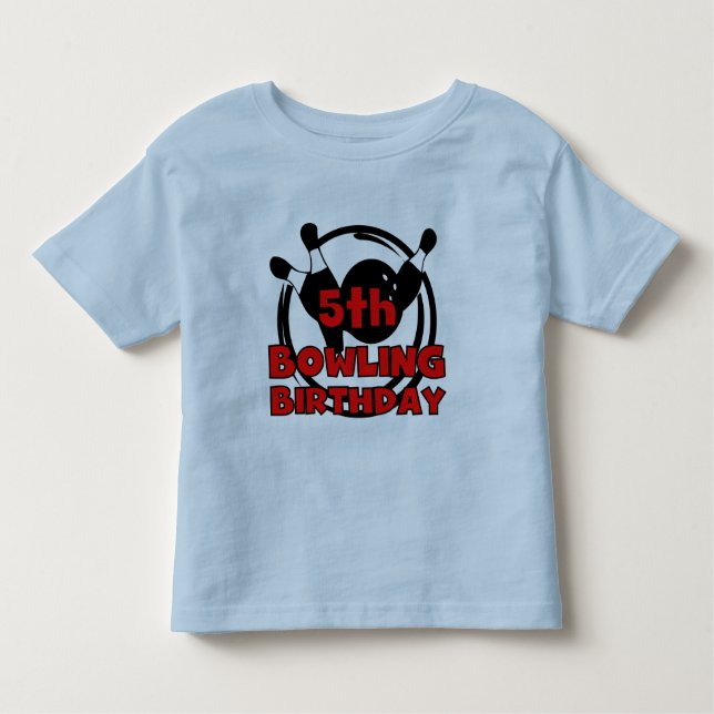Camisetas de aniversário e presentes de Boliche 5 (Frente)