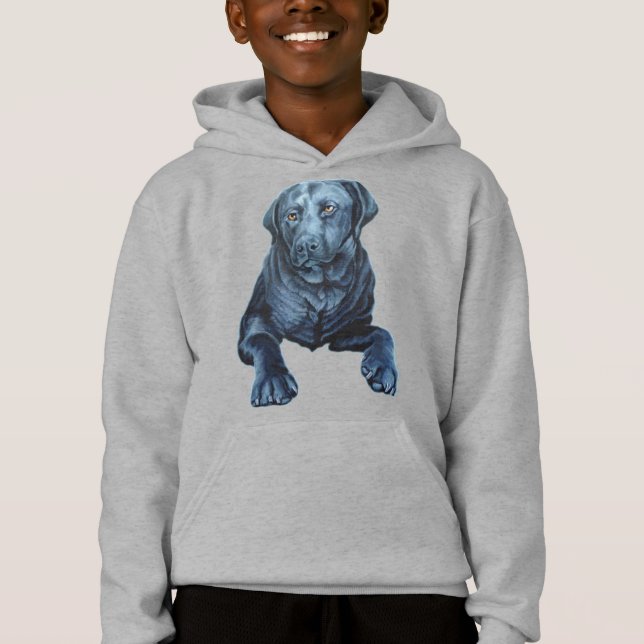 Camisetas de Arte Azul Labrador Hoodie (Frente)