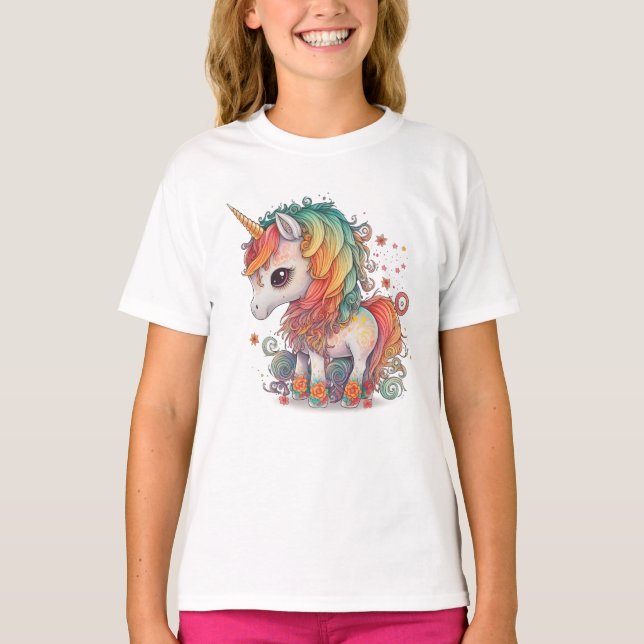 camisetas de arte de unicórnio fofo (Frente)