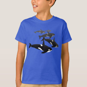 Camisetas de baleia de orca, de criança