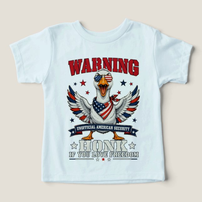 Camisetas de bebê Angry Goose 4 de Julho (Design frontal)