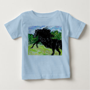 Camisetas de Bebê Cavalo Negro Menino
