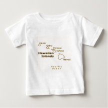 Camisetas de bebês do Mapa do Havaí
