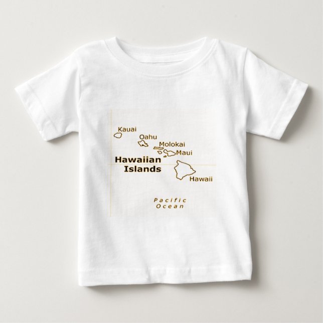 Camisetas de bebês do Mapa do Havaí (Frente)