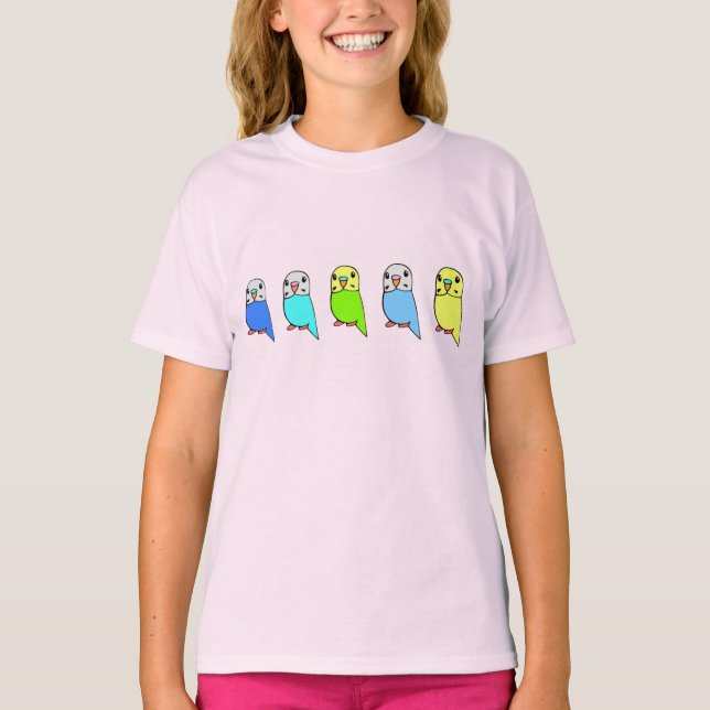 Camisetas de Budgies Fofos (Frente)
