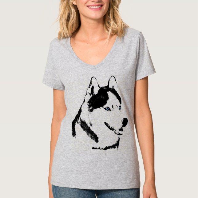 Camisetas de cão de Rouco de saia-Rouco Malamute S (Frente)