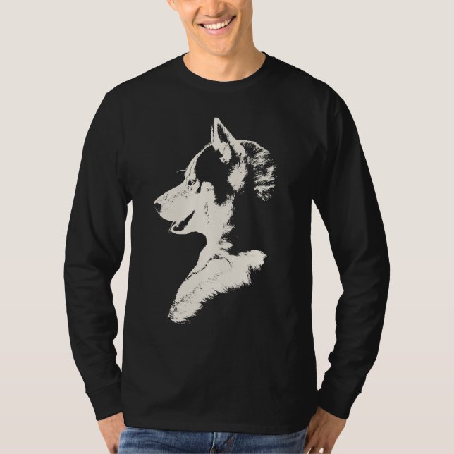 Camisetas de cão longas do T da Capa da arte ronca (Frente)