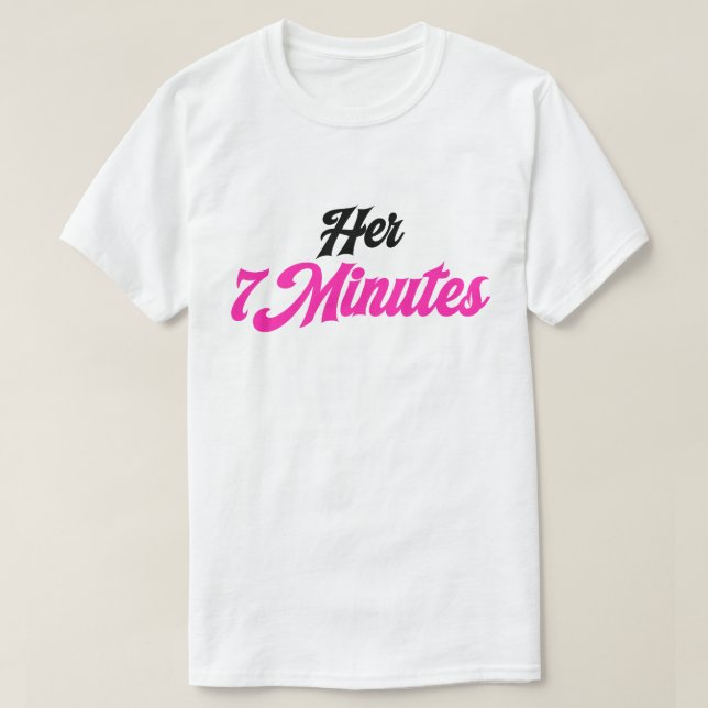 Camisetas de Casal Fofo de 7 Minutos para Homens (Frente do Design)