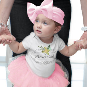 Camisetas de casamento de menina de flor de hortel