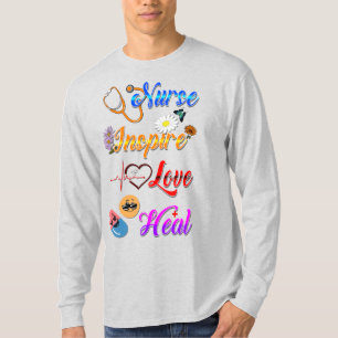 Camisetas de Enfermeira Inspiram Amor Curar Med Te