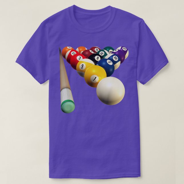 camisetas DE EQUIPE DE PISCINA DE 8 BOLAS PARA TIR (Frente do Design)