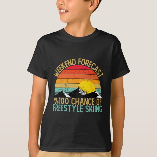 Camisetas de Esqui Freestyle para Previsão de Fim  (Frente)