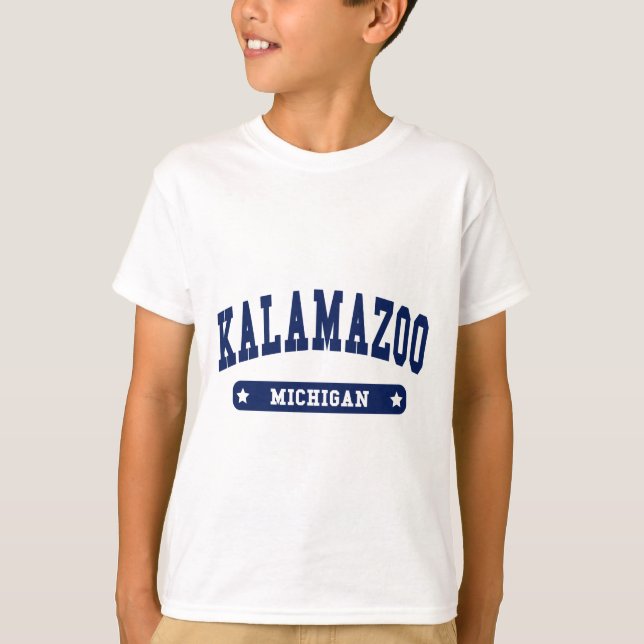 Camisetas de Estilo da Faculdade de Kalamazoo Mich (Frente)