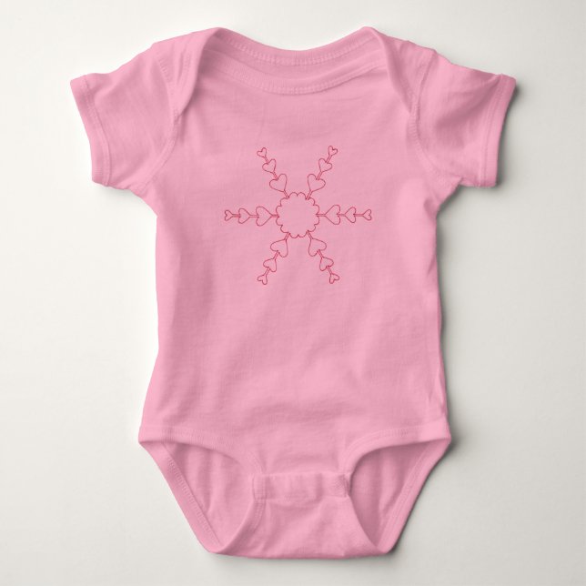 Camisetas de Floco de Neve, Corações Vermelhos (Frente)