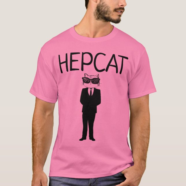 Camisetas de gato de homens engraçados, HEPCAT (Frente)