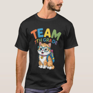 Camisetas De Gato De Volta à Escola Equipe Meninos
