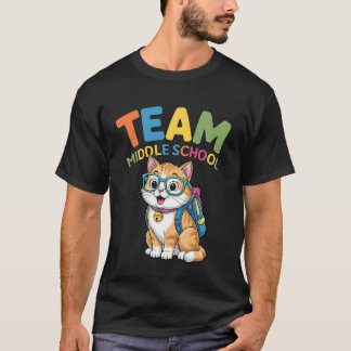 Camisetas De Gato De Volta à Escola Equipe Meninos