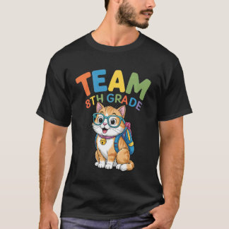 Camisetas De Gato De Volta à Escola Equipe Meninos