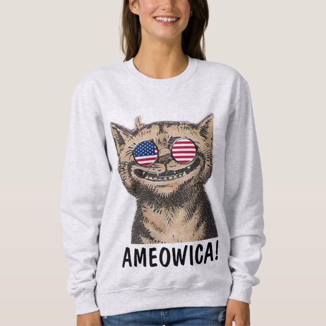 Camisetas de gato engraçadas, AMEOWICA! (Frente)