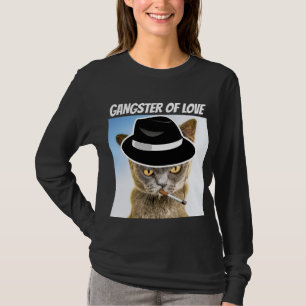 CAMISETAS DE GATO FEDORA GANGSTER DO AMOR