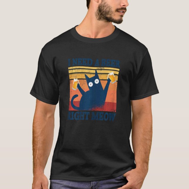 Camisetas de Gato Mulheres Eu Preciso de uma Cerve (Frente)