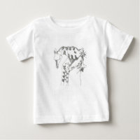 Camisetas de girafa mãe e filho em desenho animado
