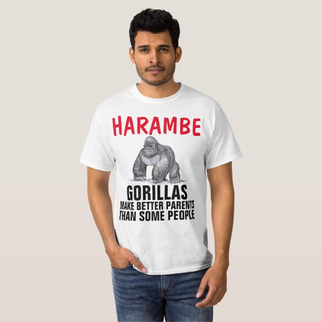Camisetas de gorila HARAMBE, MELHOR PAI (Frente Completa)
