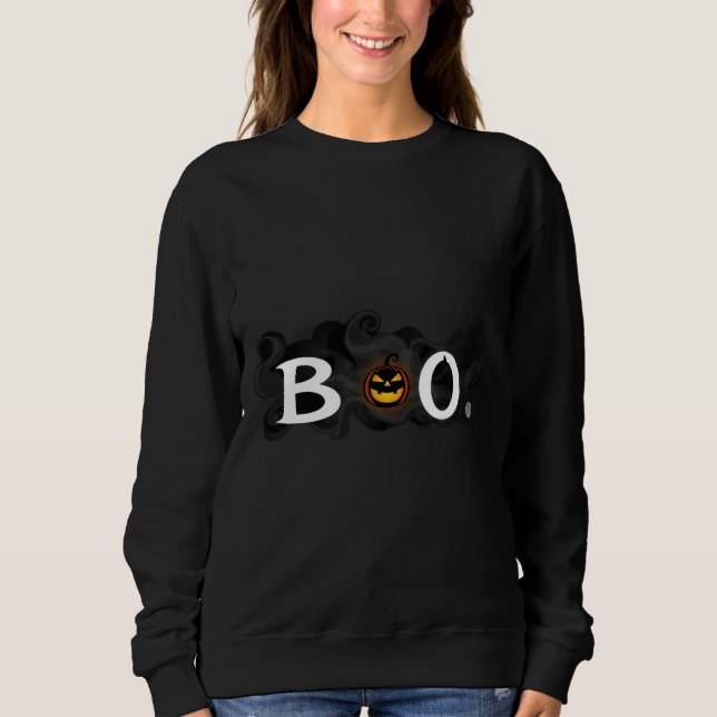 Camisetas de Halloween - "BOO" Impressão único (Frente)