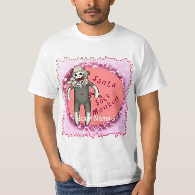 Camisetas de macaco-meia-Papai noel de Natal (Frente)