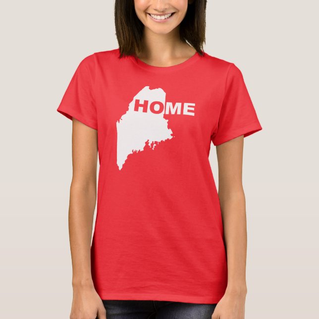 Camisetas de Maine - Lar Longe do Estado (Frente)