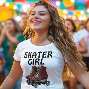 Camisetas de mulheres de patins, garra de SKATER