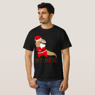 camisetas de natal alegres dinossauros santa claus