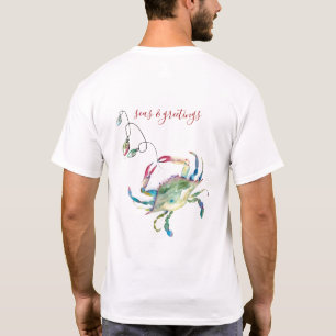 Camisetas de Natal da Praia do Caranguejo Azul