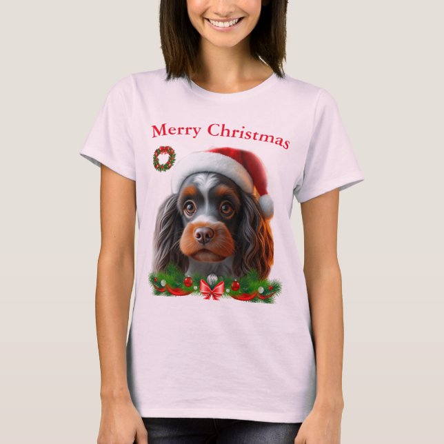 Camisetas de Natal de cachorros fofos (Frente)