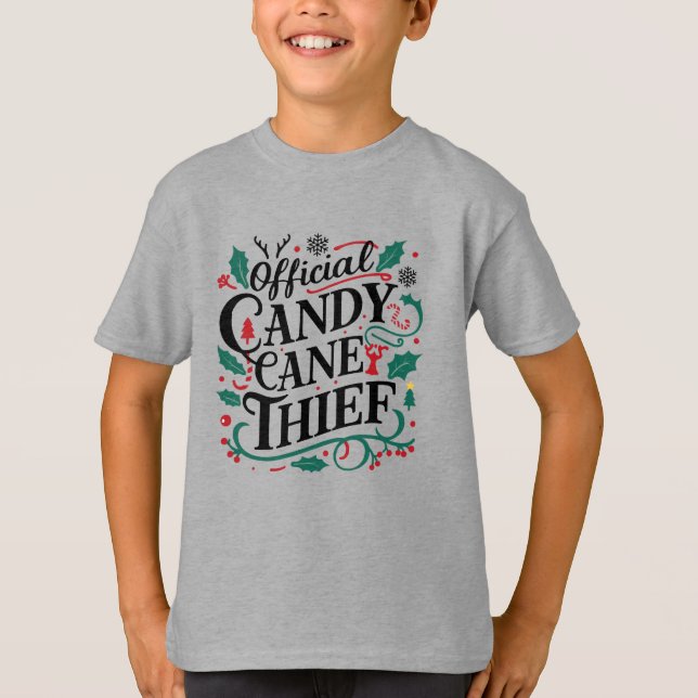 Camisetas de Natal Familiares | Ladrão de canas de (Frente)