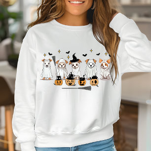Camisetas de Natal femininas Mama Ghost Dog