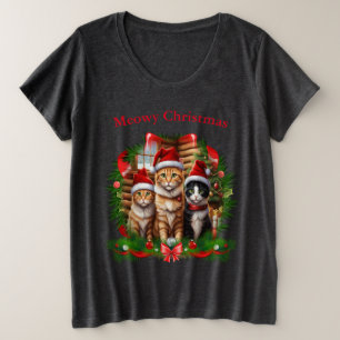 Camisetas de Natal gatos animais fofos