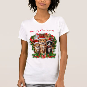 Camisetas De Natal Gatos Fofos Animais