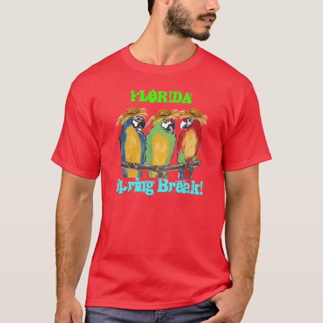 Camisetas de Papagaios da Florida Spring Break (Frente)