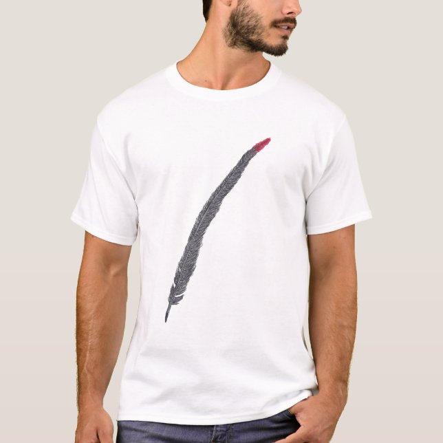 Camisetas de penas de Preto e Preto (Frente)