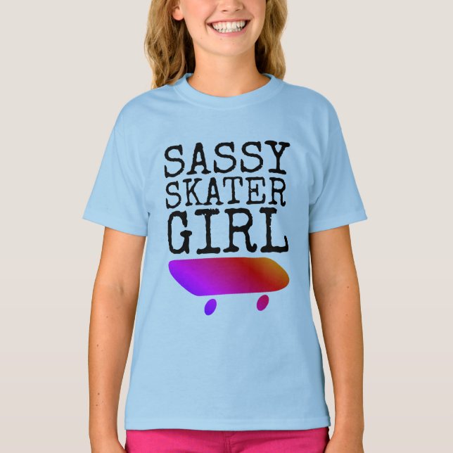 Camisetas de skate feminino atrevido (Frente)