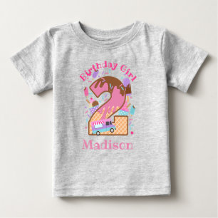 Camisetas de sorvete para segundo aniversário de c