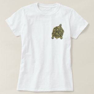 Camisetas de tartaruga em estrela preta e amarela