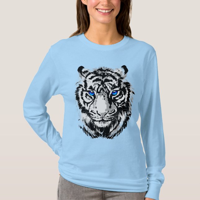 Camisetas de Tigre Branco - Camisa de Mulheres de  (Frente)