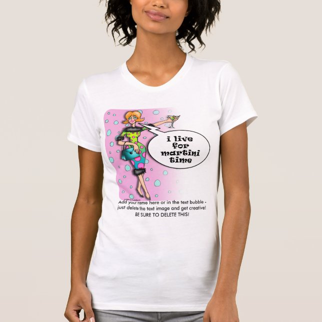 Camisetas de Twofer - diva de Martini das bolinhas (Frente)