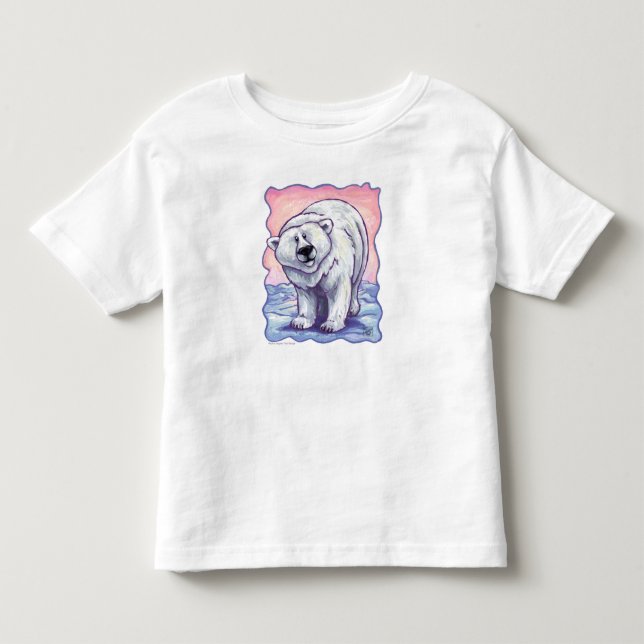Camisetas de Urso Polar Cabeças e Caudas Fofos (Frente)
