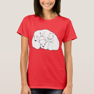 Camisetas de ursos polares femininos Camisas de ar
