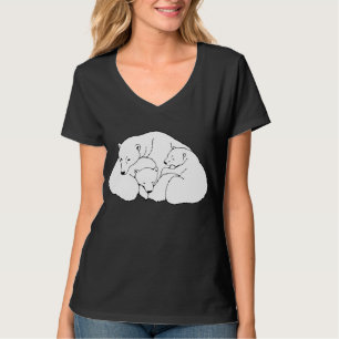 Camisetas de ursos polares femininos Camisas de ar