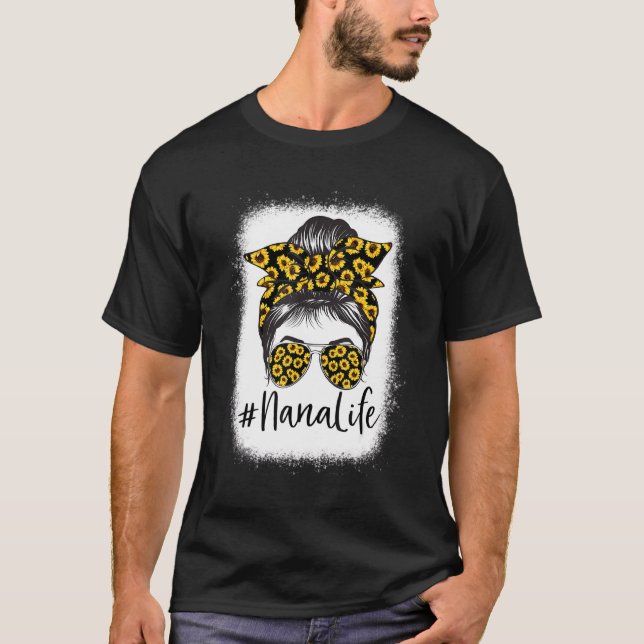Camisetas De Vida De Nana De Girassol Branqueado P (Frente)